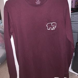 Maroon Long sleeved ivory ella t shirt